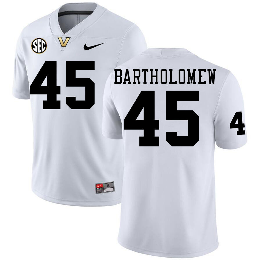 Vanderbilt Commodores #45 Ty Bartholomew College Football Jerseys Stitched-White